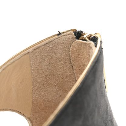Jimmy Choo Suede Mirror Calfskin Leash Sandal 37 Smoke 8 of 11