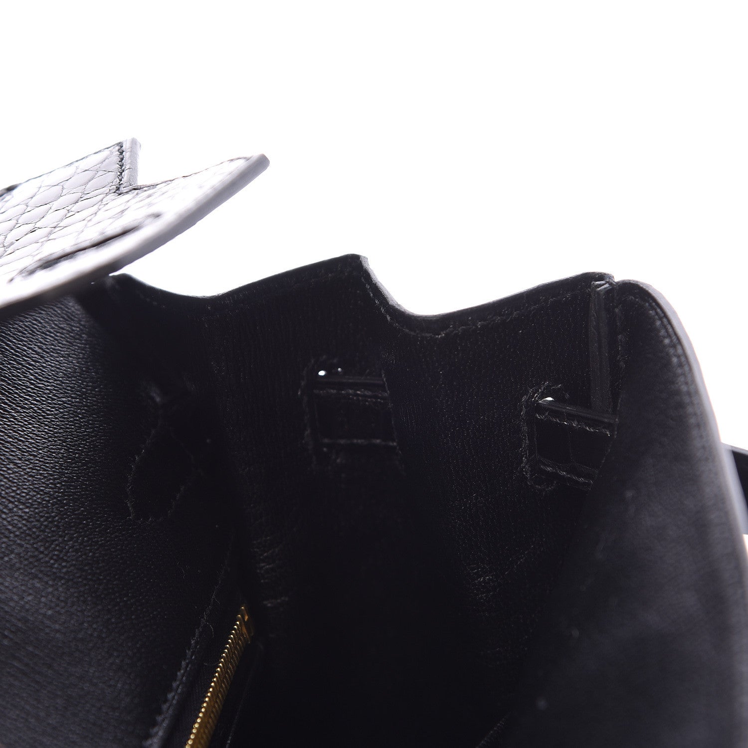 Hermes Shiny Porosus Crocodile Birkin 25 Black 16 of 35