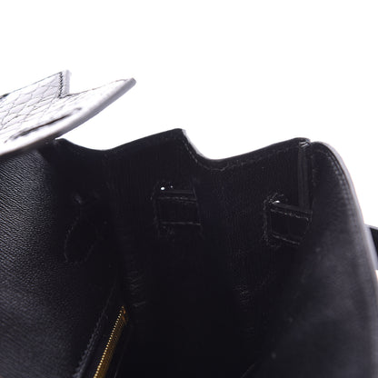 Hermes Shiny Porosus Crocodile Birkin 25 Black 16 of 35