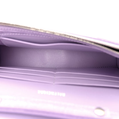 Balenciaga Shiny Calfskin Crocodile Embossed Hourglass Chain Bag Lilac 5 of 10