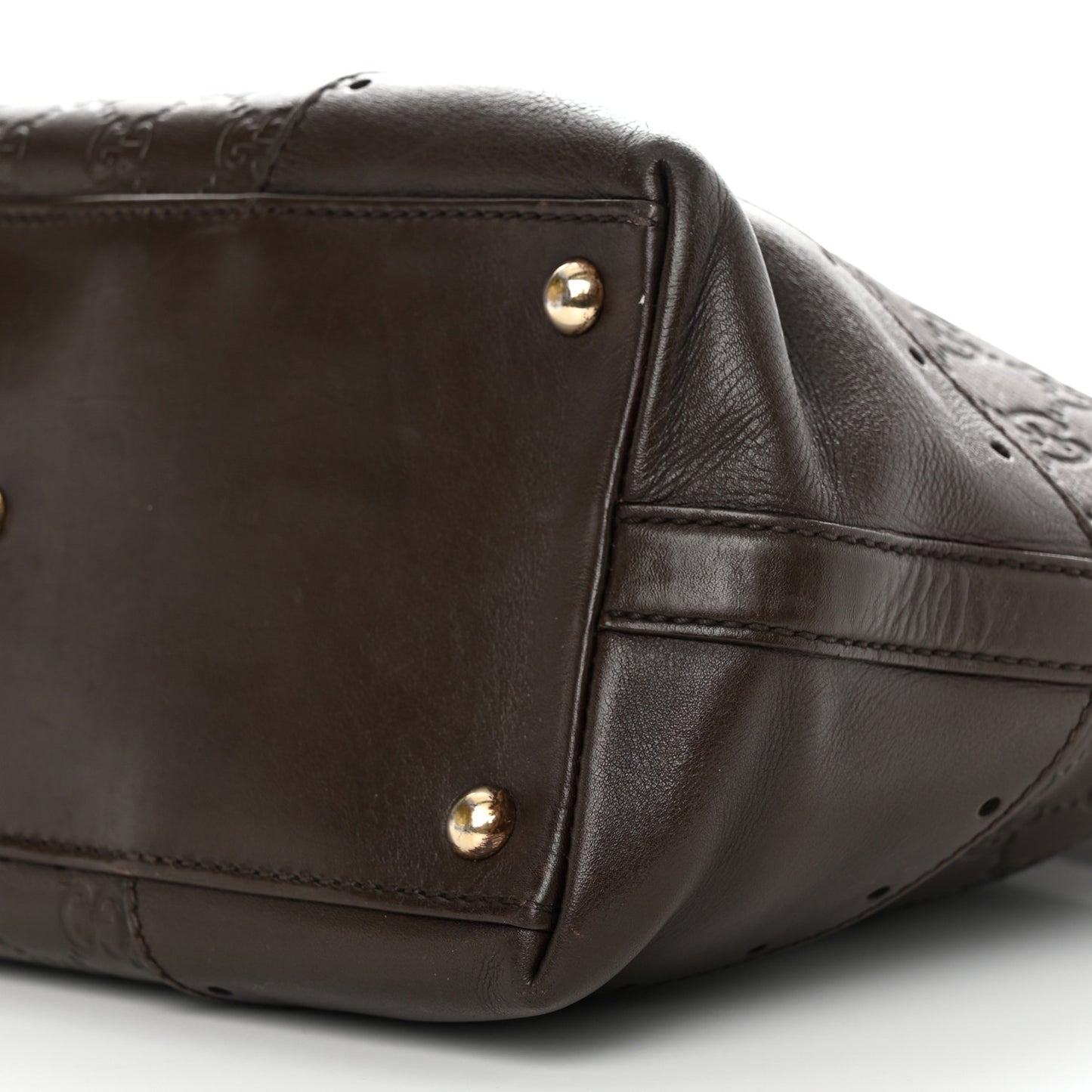 Guccissima Large Punch Tote Chocolate Brown