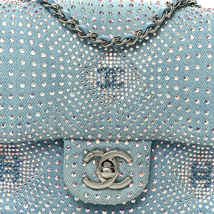 Chanel Denim Strass Evening Flap Bag Blue 9 of 11