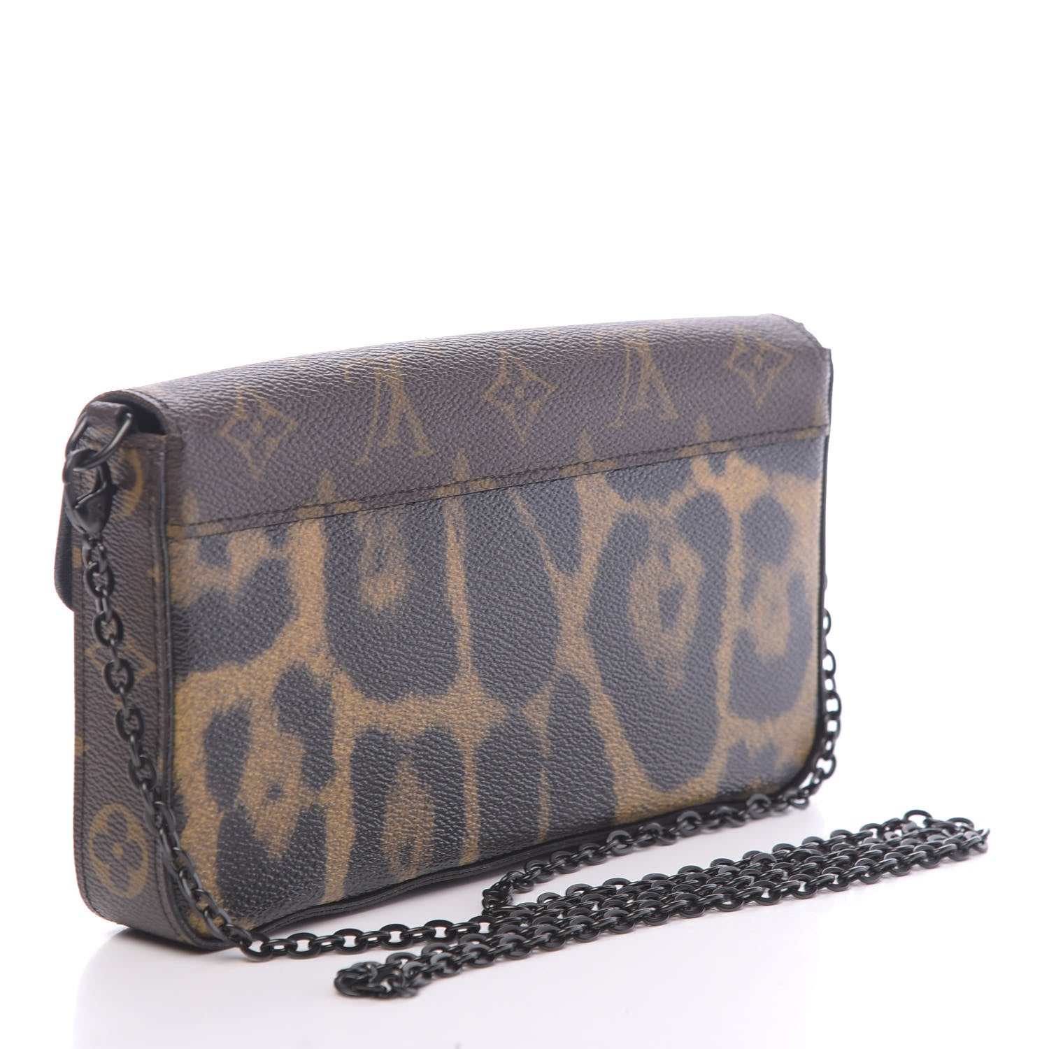 Louis Vuitton Monogram Animal Print Pochette Felicie Chain Wallet 4 of 12