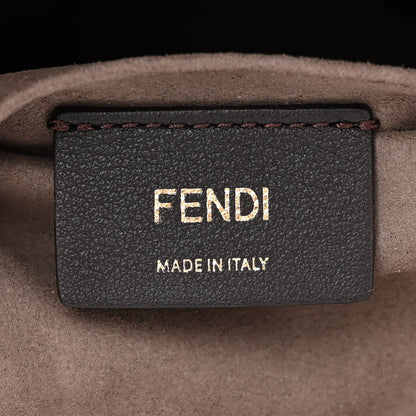 Fendi Vitello Grace F is Fendi Bi-Color FF 1974 Embossed Grande Mon Tresor Bucket Bag Maya Black Fragola 6 of 13