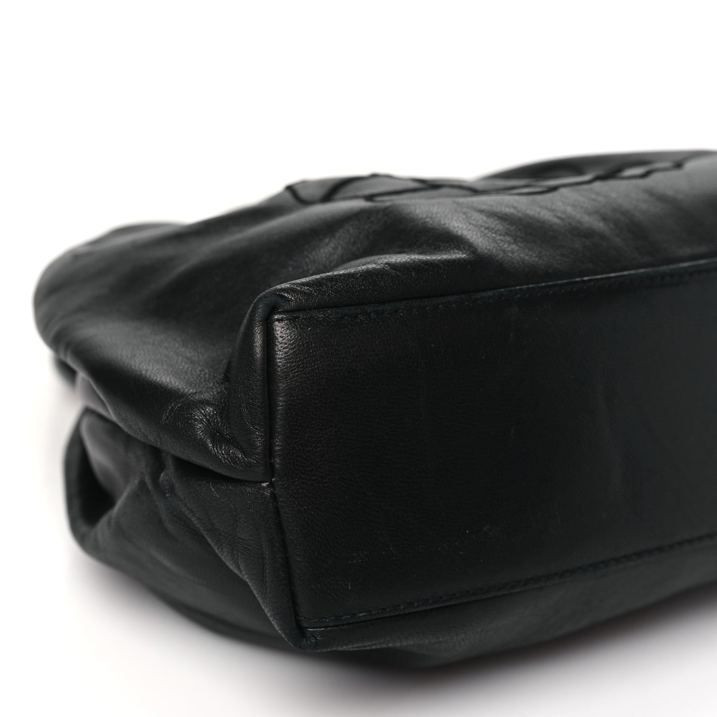 Lambskin Camelia Round Handle Mini Bag Black