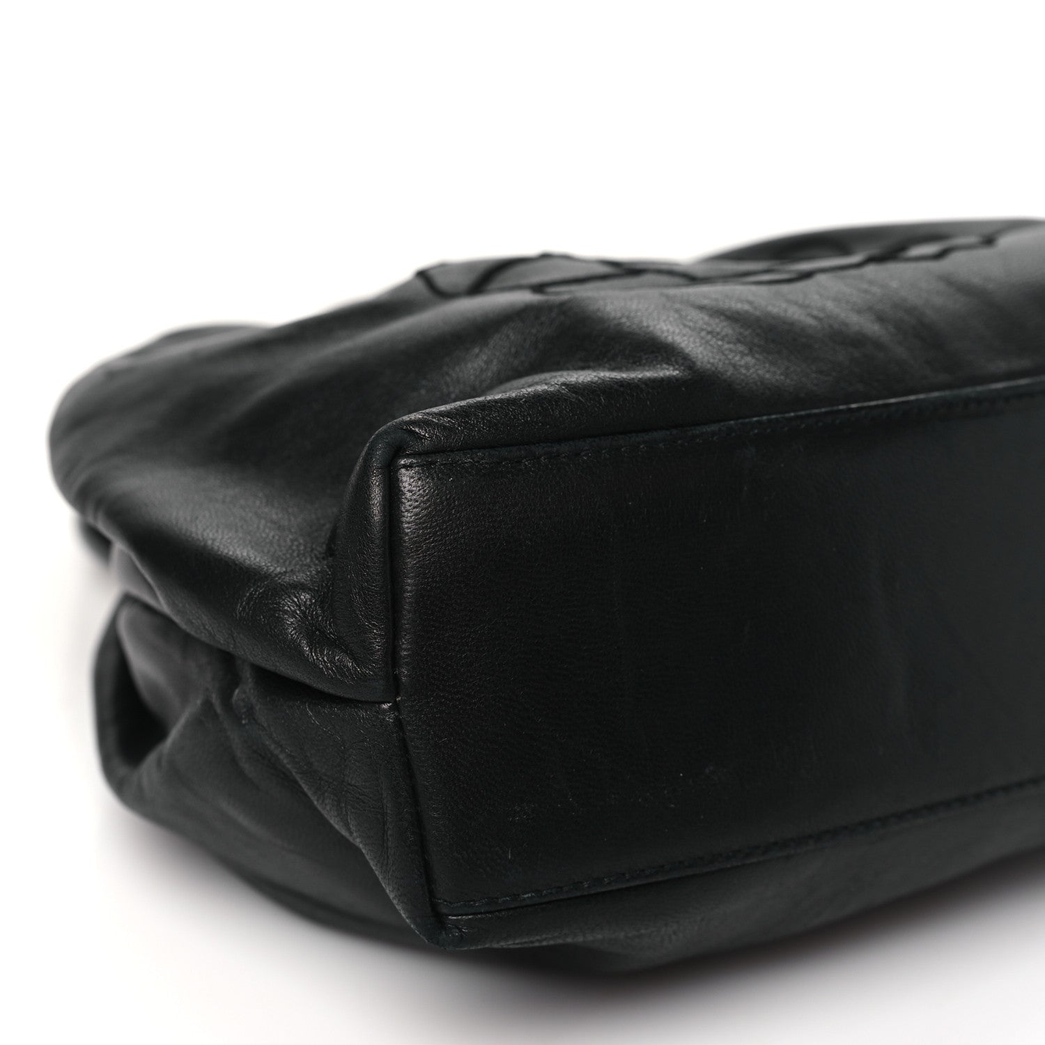Chanel Lambskin Camelia Round Handle Mini Bag Black 11 of 13