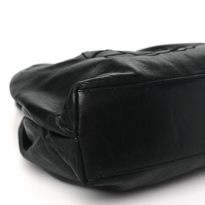 Chanel Lambskin Camelia Round Handle Mini Bag Black 11 of 13