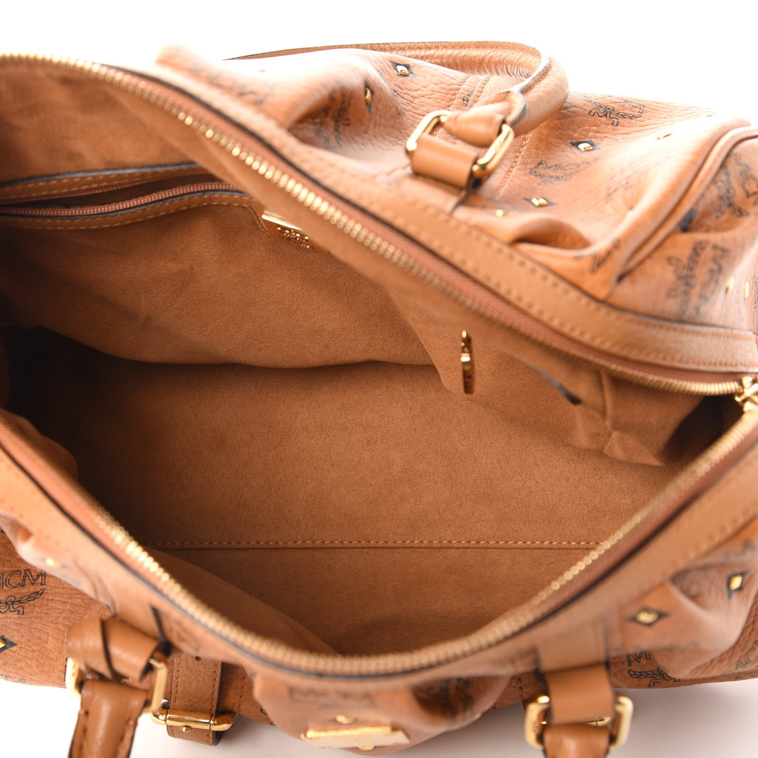MCM Visetos Medium Essentials Shoulder Bag Cognac 5 of 9