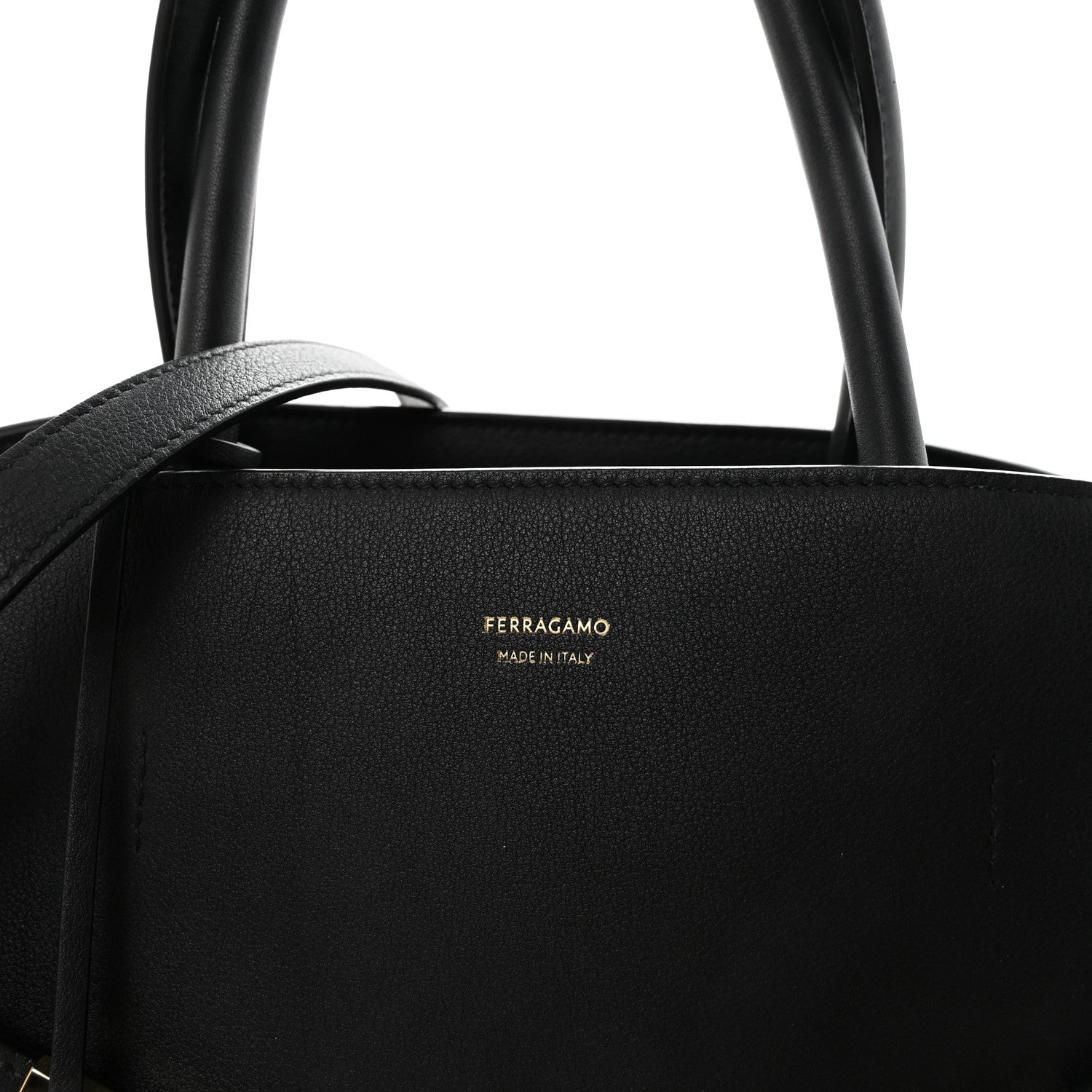 Salvatore Ferragamo Calfskin Medium Hug Bag Black 7 of 9
