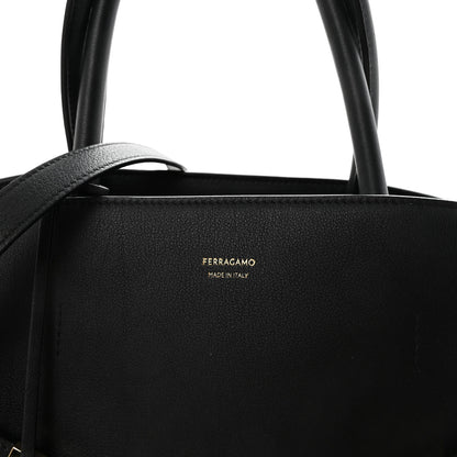 Salvatore Ferragamo Calfskin Medium Hug Bag Black 7 of 9