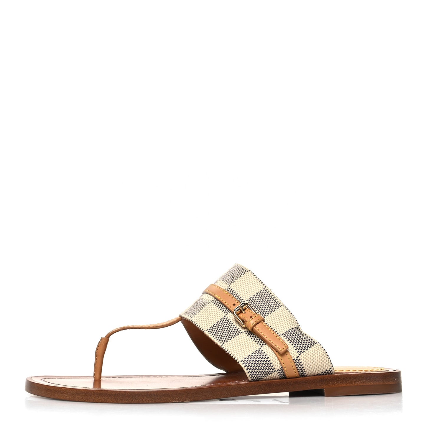 Damier Azur Palma Flat Thong Sandals 36