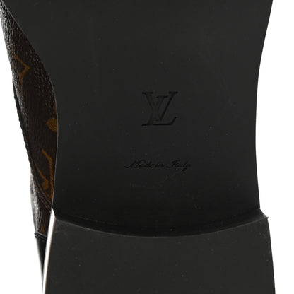 Louis Vuitton Calfskin Monogram Wonderland Flat Ranger Boots 39 Black 6 of 9
