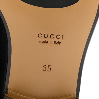 Gucci Goatskin Womens Horsebit Mid-Heel Loafers 35 Black 7 of 12