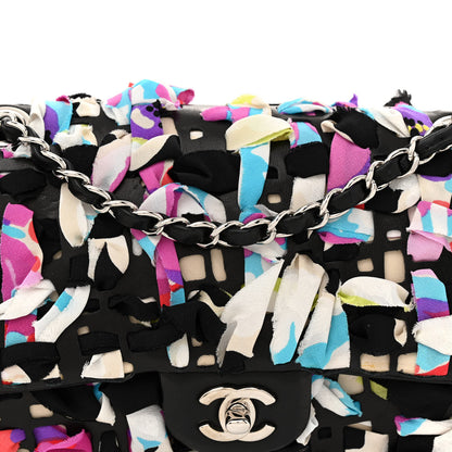 Chanel Silk Lambskin Ribbon Classic Flap Bag Turquoise Multicolor 8 of 12