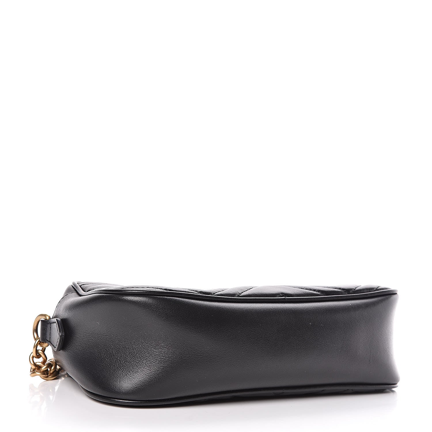 Gucci Calfskin Matelasse Small GG Marmont Chain Shoulder Bag Black 4 of 10