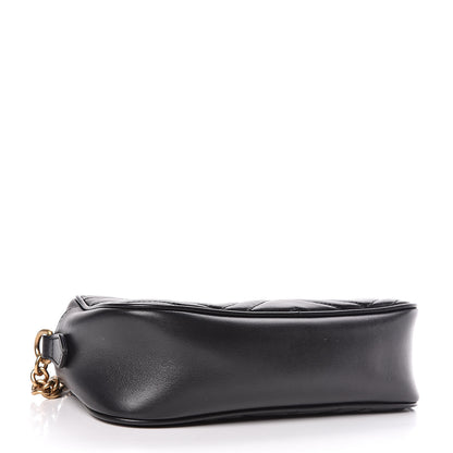 Gucci Calfskin Matelasse Small GG Marmont Chain Shoulder Bag Black 4 of 10