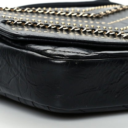 Chanel Crumpled Calfskin Chevron Chain Mini Square Flap Black 9 of 10