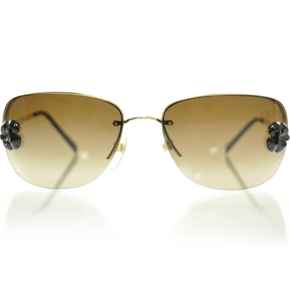 Chanel Camellia CC Sunglasses Brown 3 of 9