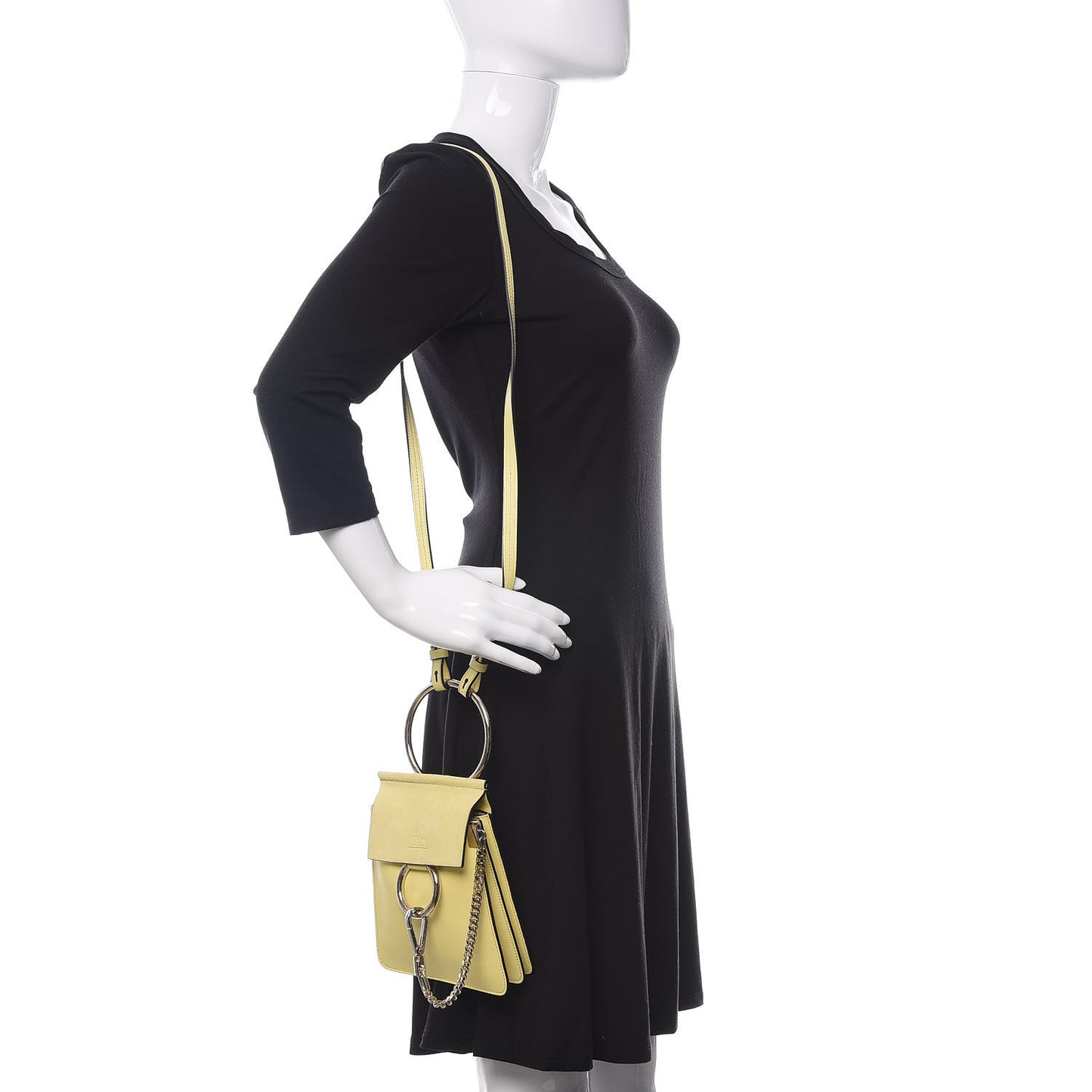 Suede Calfskin Mini Faye Bracelet Bag Lemonade