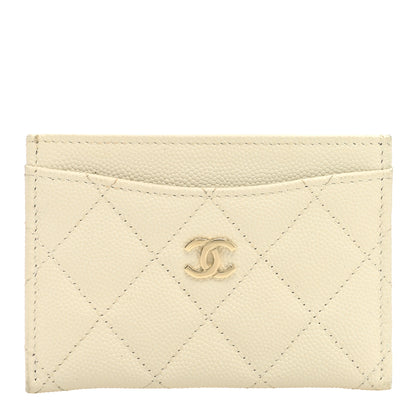 Chanel Caviar Quilted Card Holder White 1 of 8