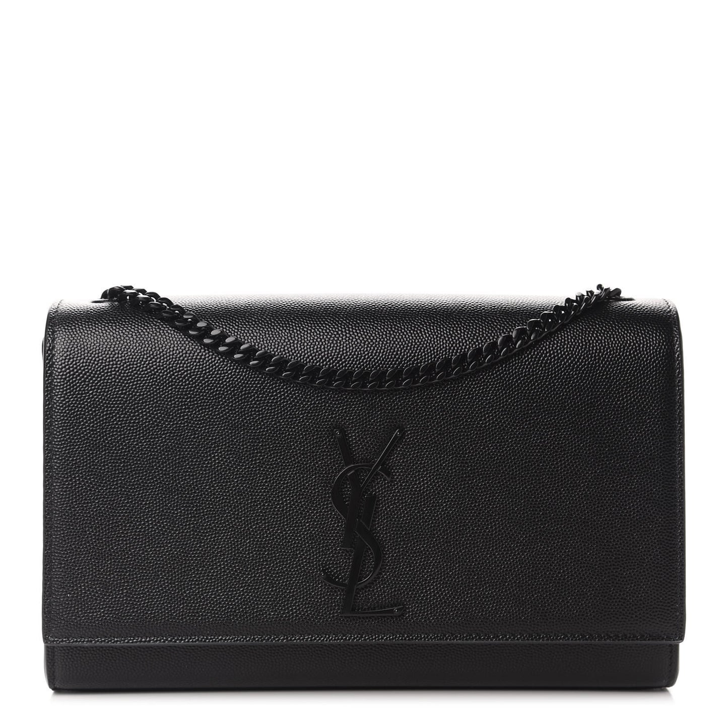 Grain De Poudre Medium Classic Monogram Kate Satchel Black