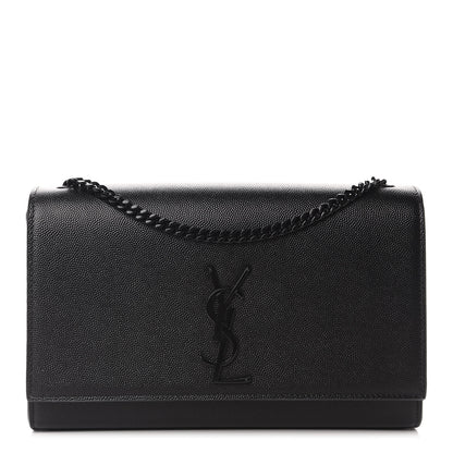 Saint Laurent Grain De Poudre Medium Classic Monogram Kate Satchel Black 1 of 10