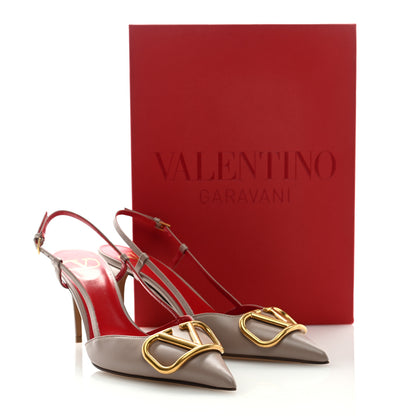 Valentino Garavani Calfskin Vlogo Slingback 40mm Pumps 37.5 Poudre 8 of 8
