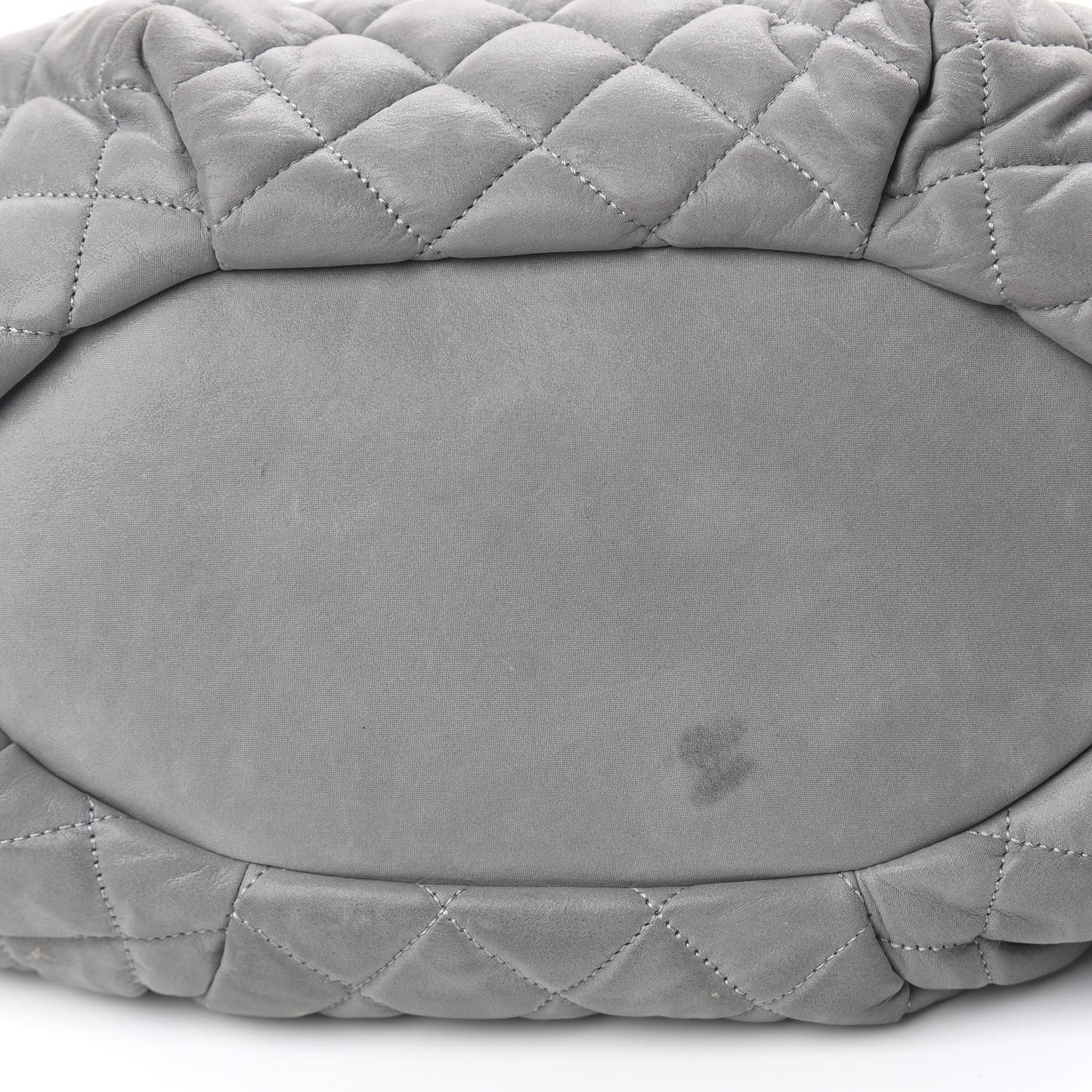 Iridescent Calfskin Quilted Small In The Mix Tote Grey