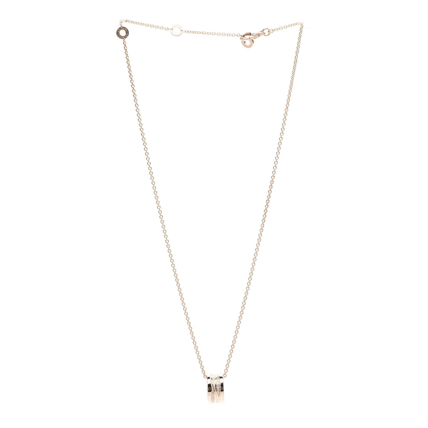 18K Rose Gold Diamond B.Zero1 Legend Pendant Necklace