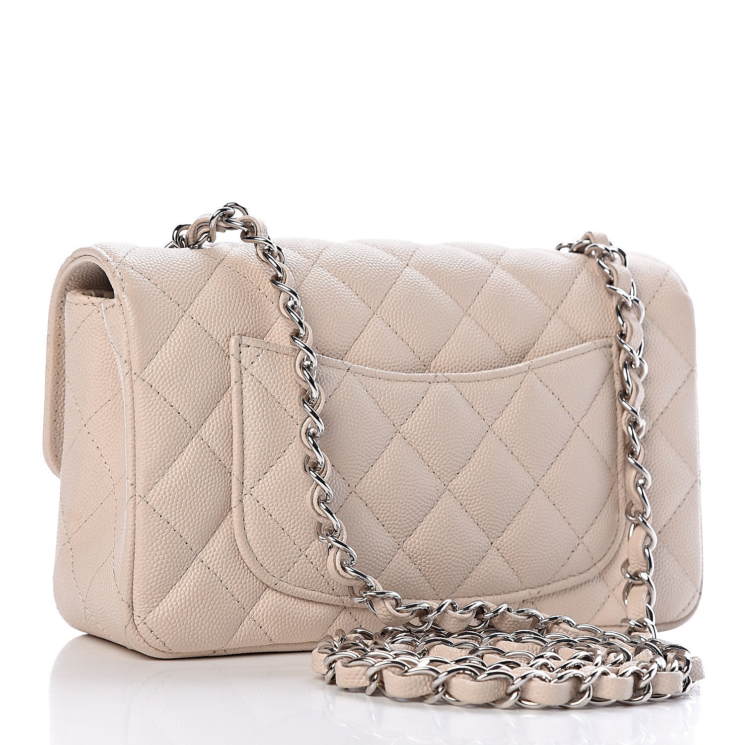 Chanel Caviar Quilted Mini Rectangular Flap Light Beige 3 of 11