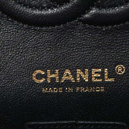 Chanel Lambskin Chevron Quilted Medium Double Flap Black 7 of 11