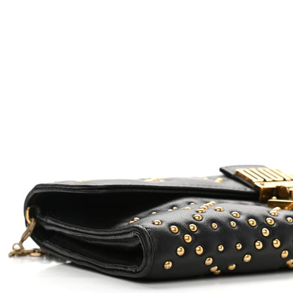 Christian Dior Lambskin Cannage Studded Dioraddict Wallet on Chain Black 9 of 11