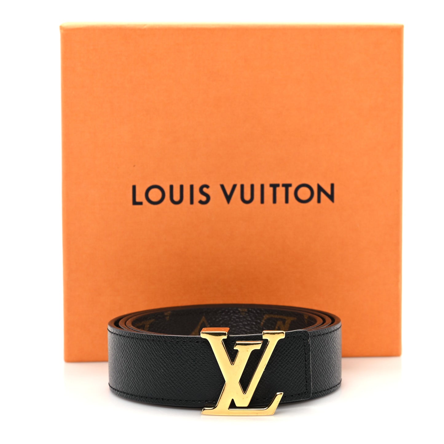 Calfskin Monogram 30mm LV Initiales Reversible Belt 75 30 Black