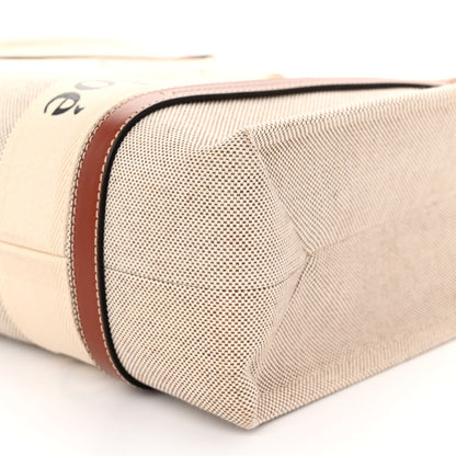 Chloe Cotton Calfskin Medium Woody Ribbon Tote White Brown 9 of 9
