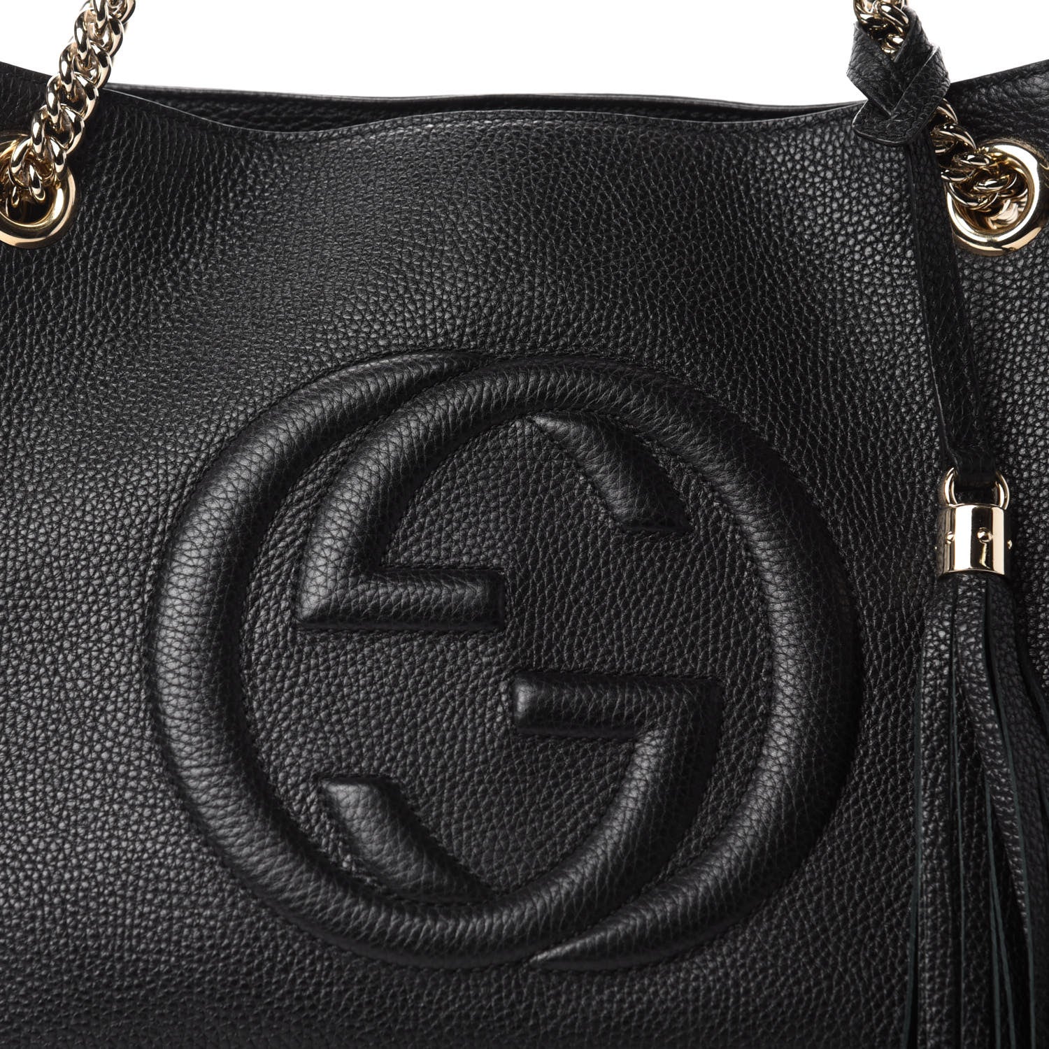Gucci Pebbled Calfskin Medium Soho Chain Shoulder Bag Black 11 of 11