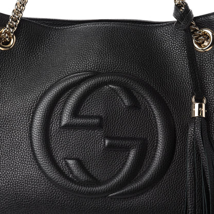 Gucci Pebbled Calfskin Medium Soho Chain Shoulder Bag Black 11 of 11