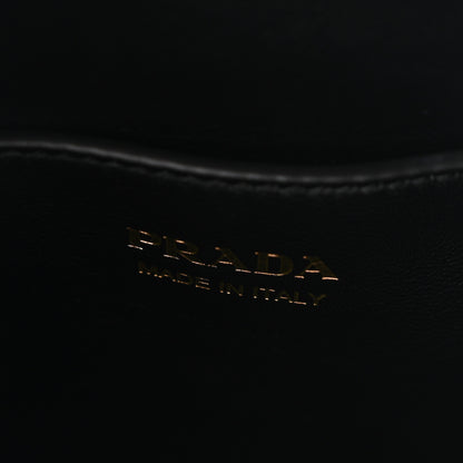 Prada Calfskin Buckle Bag With Jeweled Belt  White Black 6 of 10