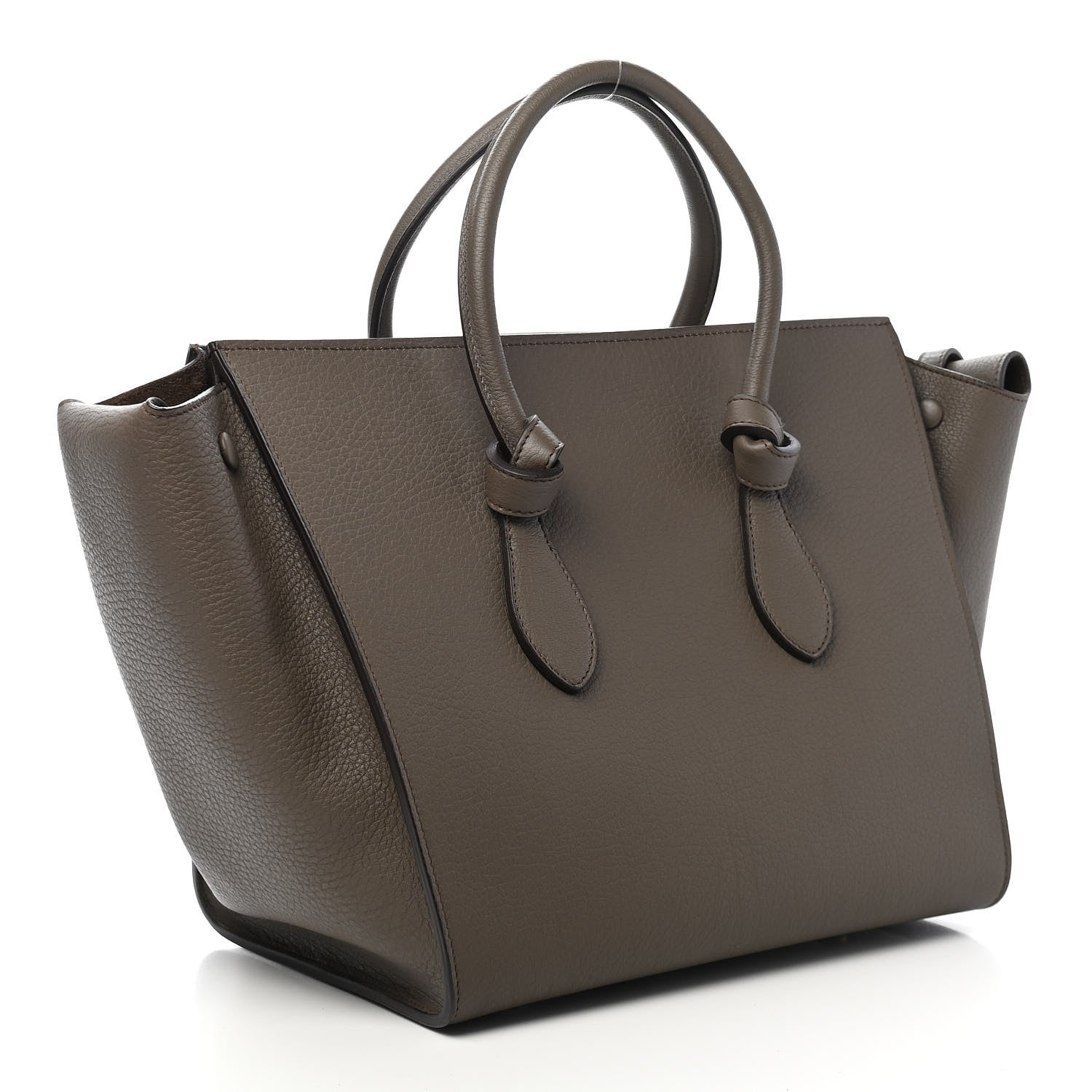 Celine Crisped Calfskin Small Tie Knot Tote Dark Khaki 4 of 9