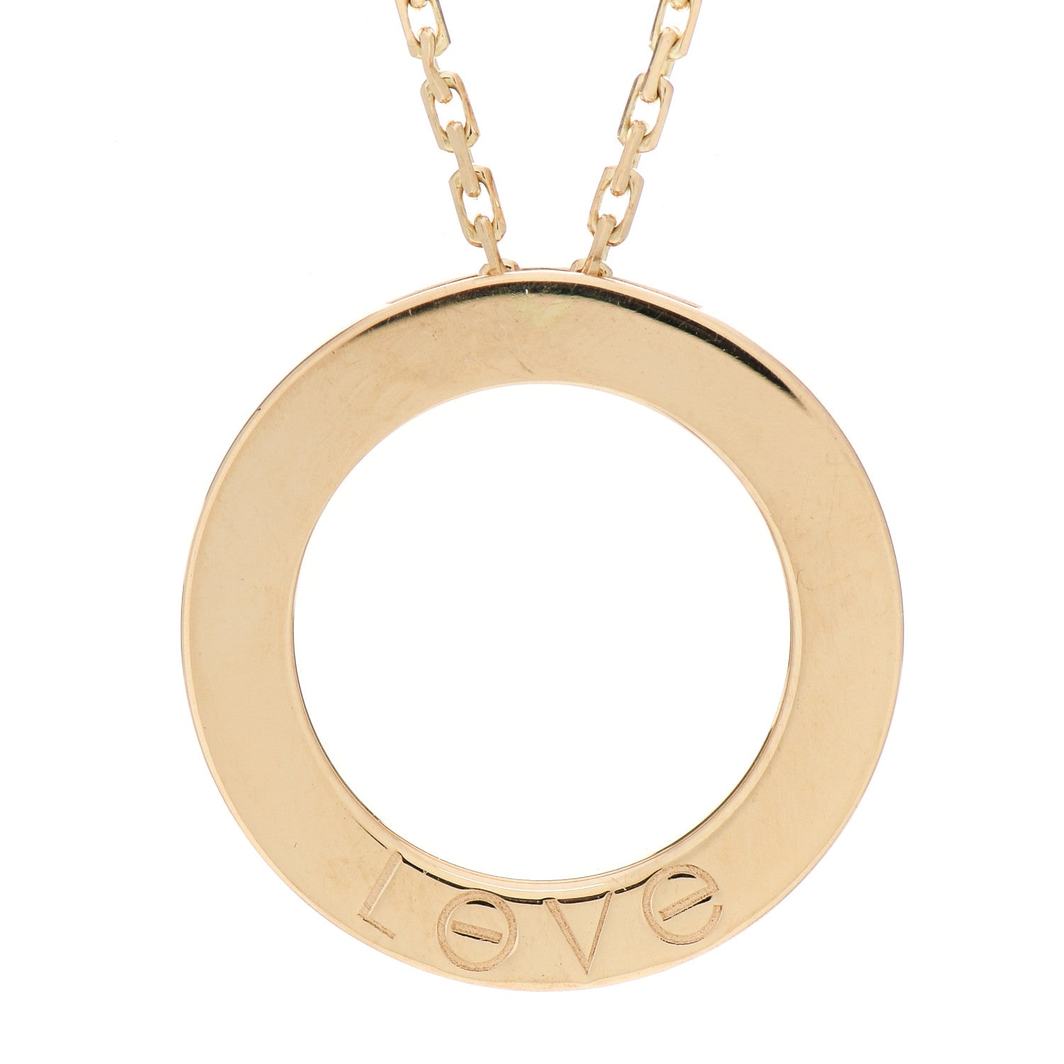 Cartier 18K Yellow Gold 3 Diamonds LOVE Pendant Necklace 4 of 5