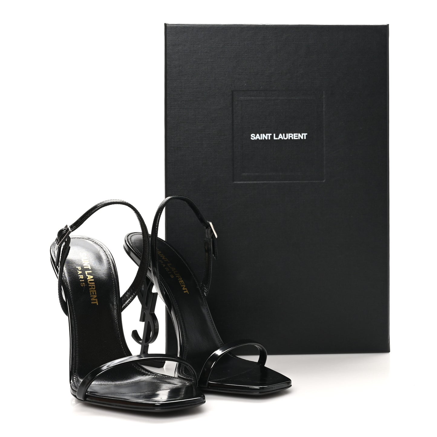 Patent Calfskin Opyum 110 Sandals 37 Black