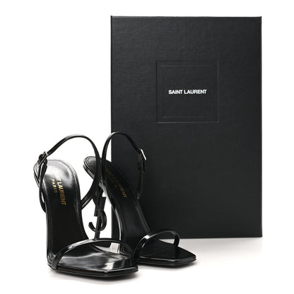 Saint Laurent Patent Calfskin Opyum 110 Sandals 37 Black 9 of 9