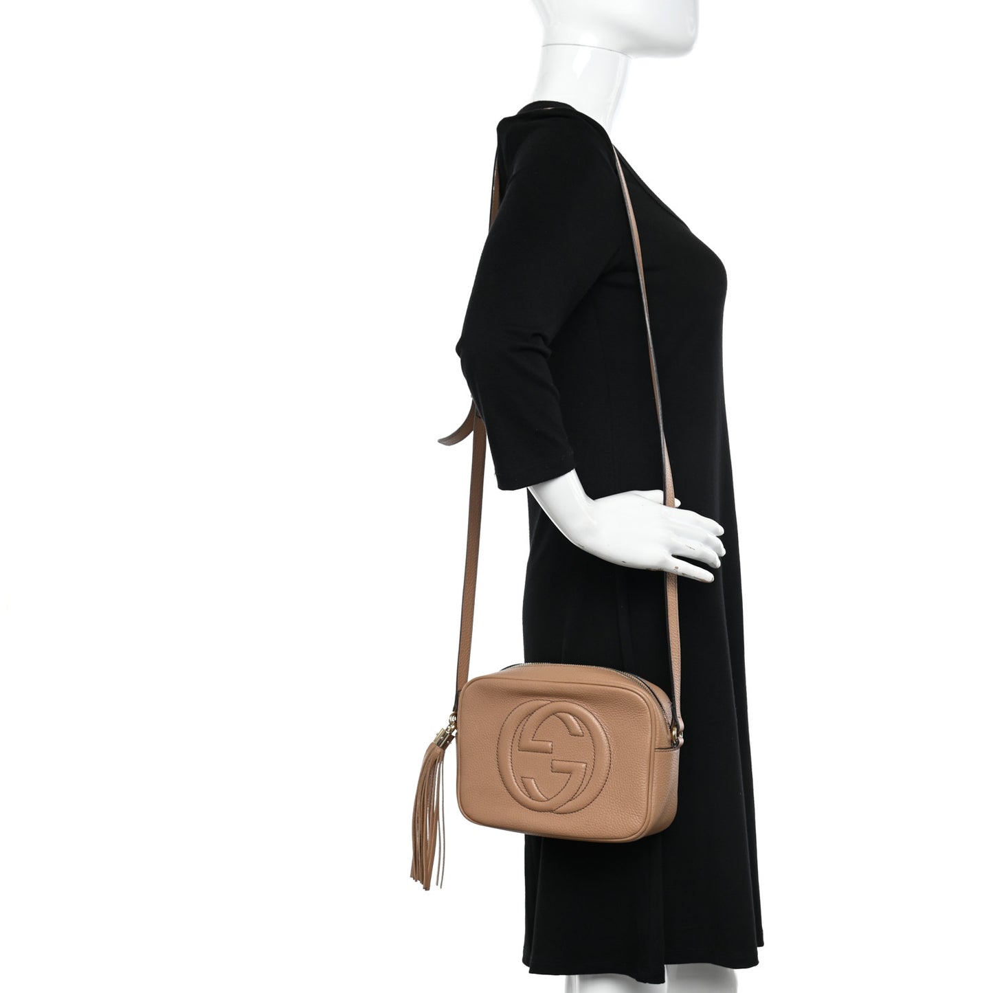 Pebbled Calfskin Small Soho Disco Bag Camelia