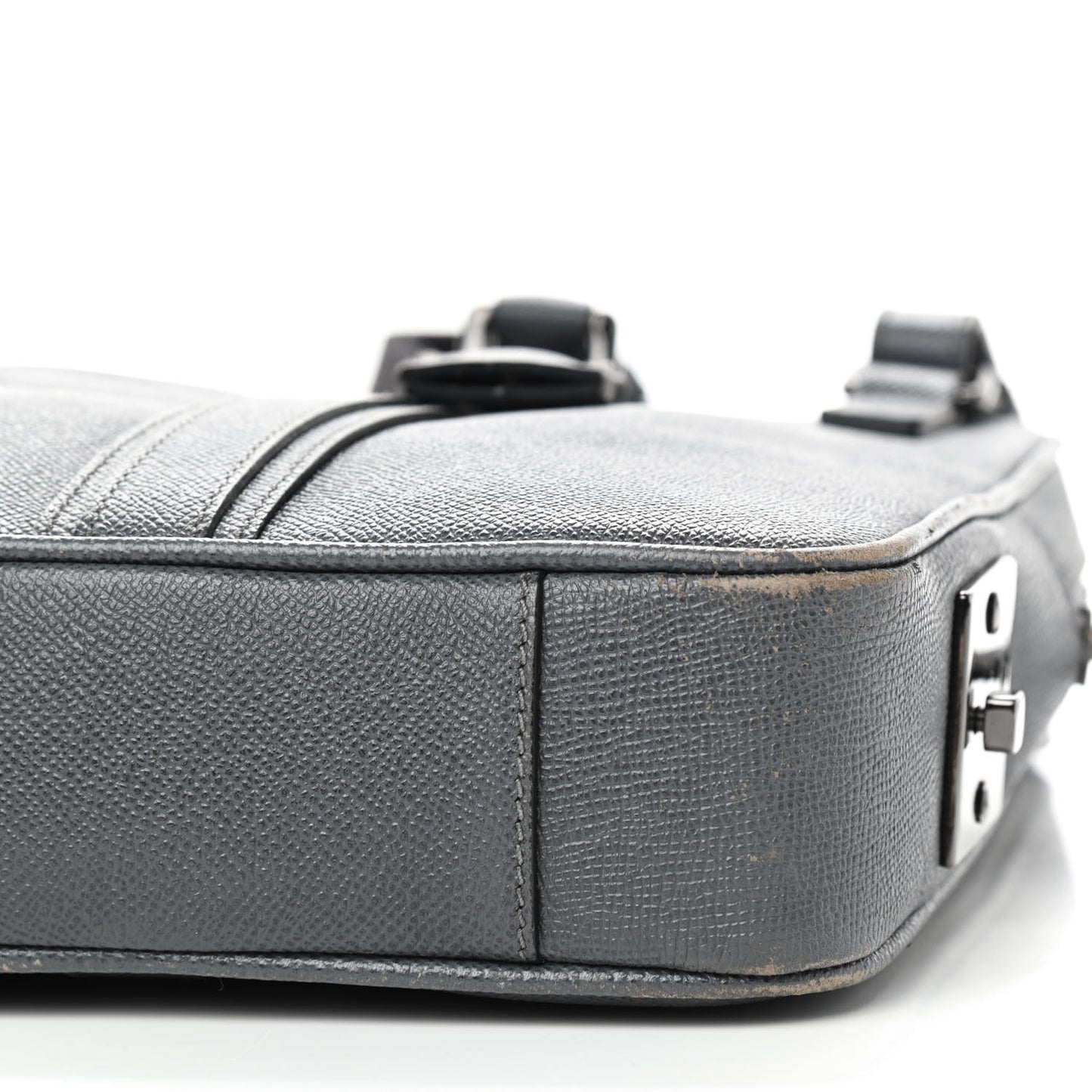 Grainy Calfskin Newberg Briefcase Grey