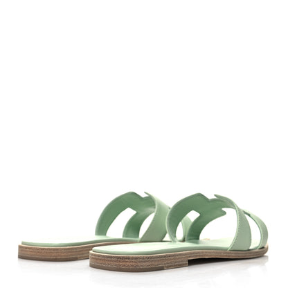 Hermes Epsom Oran Sandals 40.5 Vert Jade 4 of 9