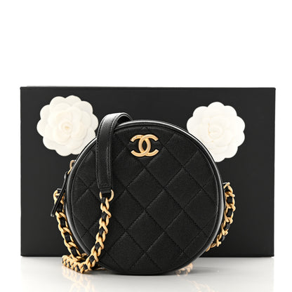 Chanel Caviar Quilted Small Round Bag With Chain Black 11 of 11