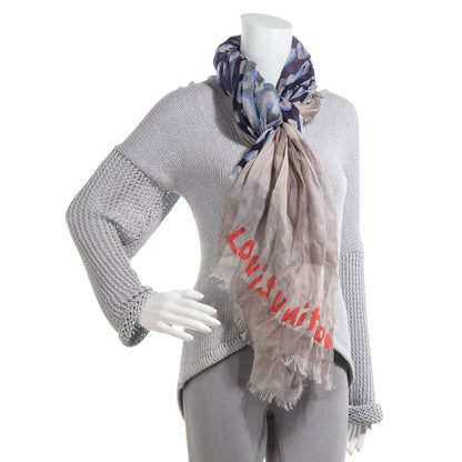 Louis Vuitton Cashmere Silk Leo Stole Taupe 2 of 7