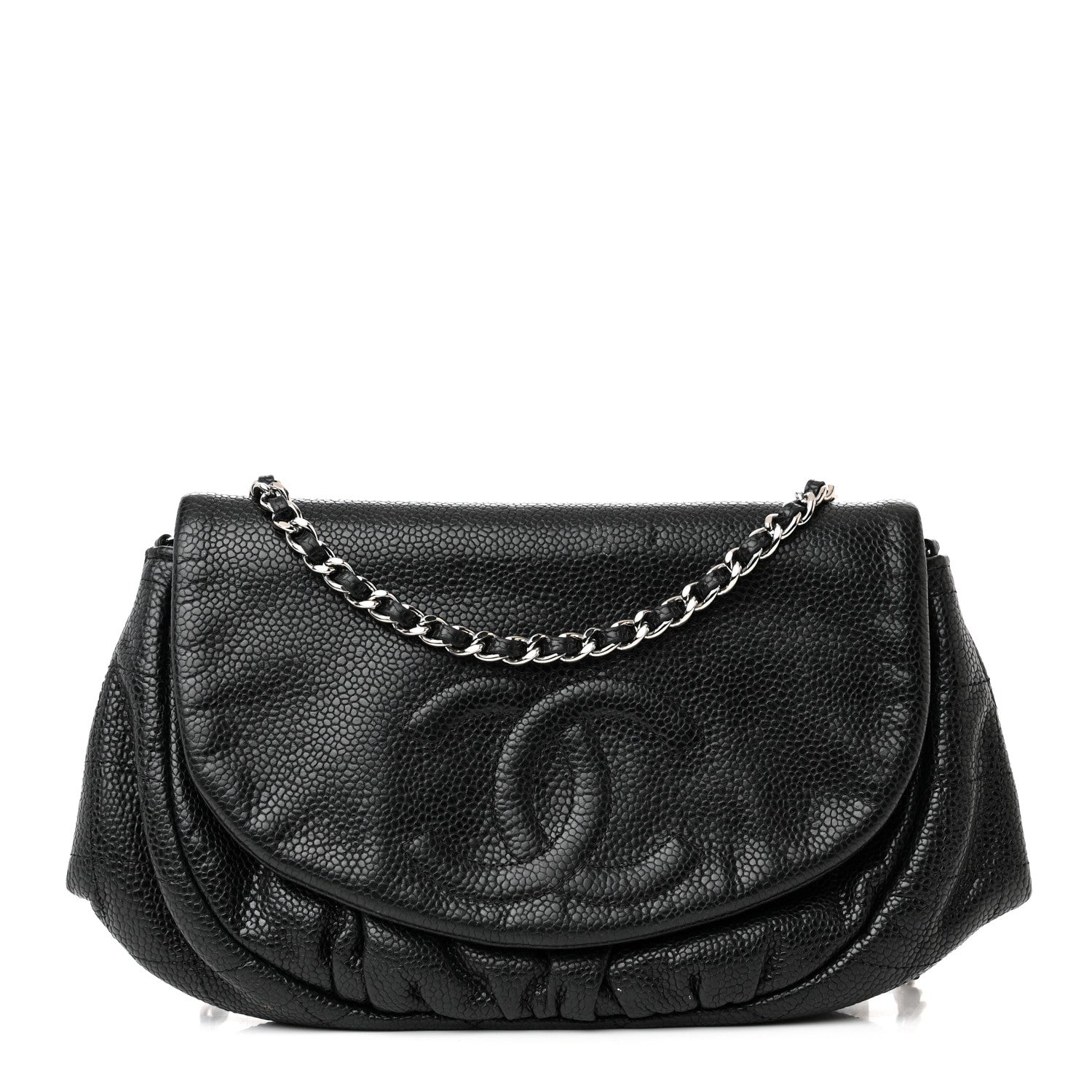 Chanel Caviar Half Moon Wallet On Chain WOC Black 1 of 12