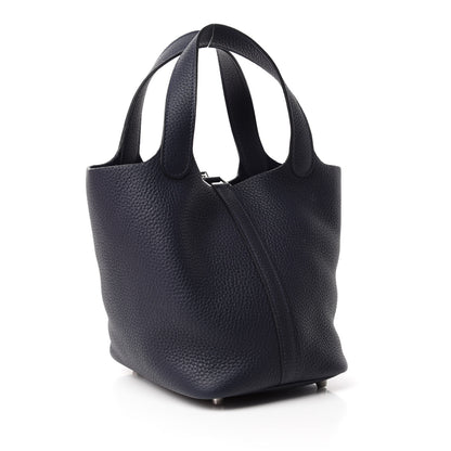 Hermes Taurillon Clemence Picotin Lock 18 PM Bleu Nuit 3 of 15