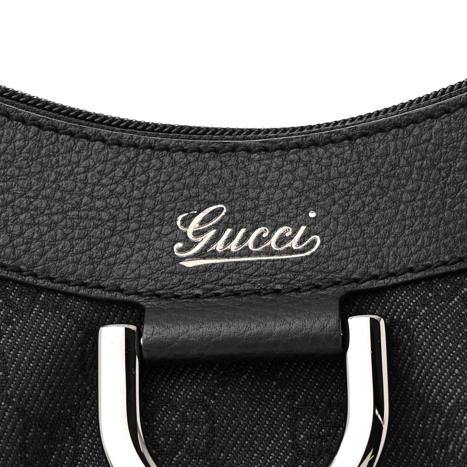 Gucci Monogram Medium D Gold Ring Hobo Black 8 of 10