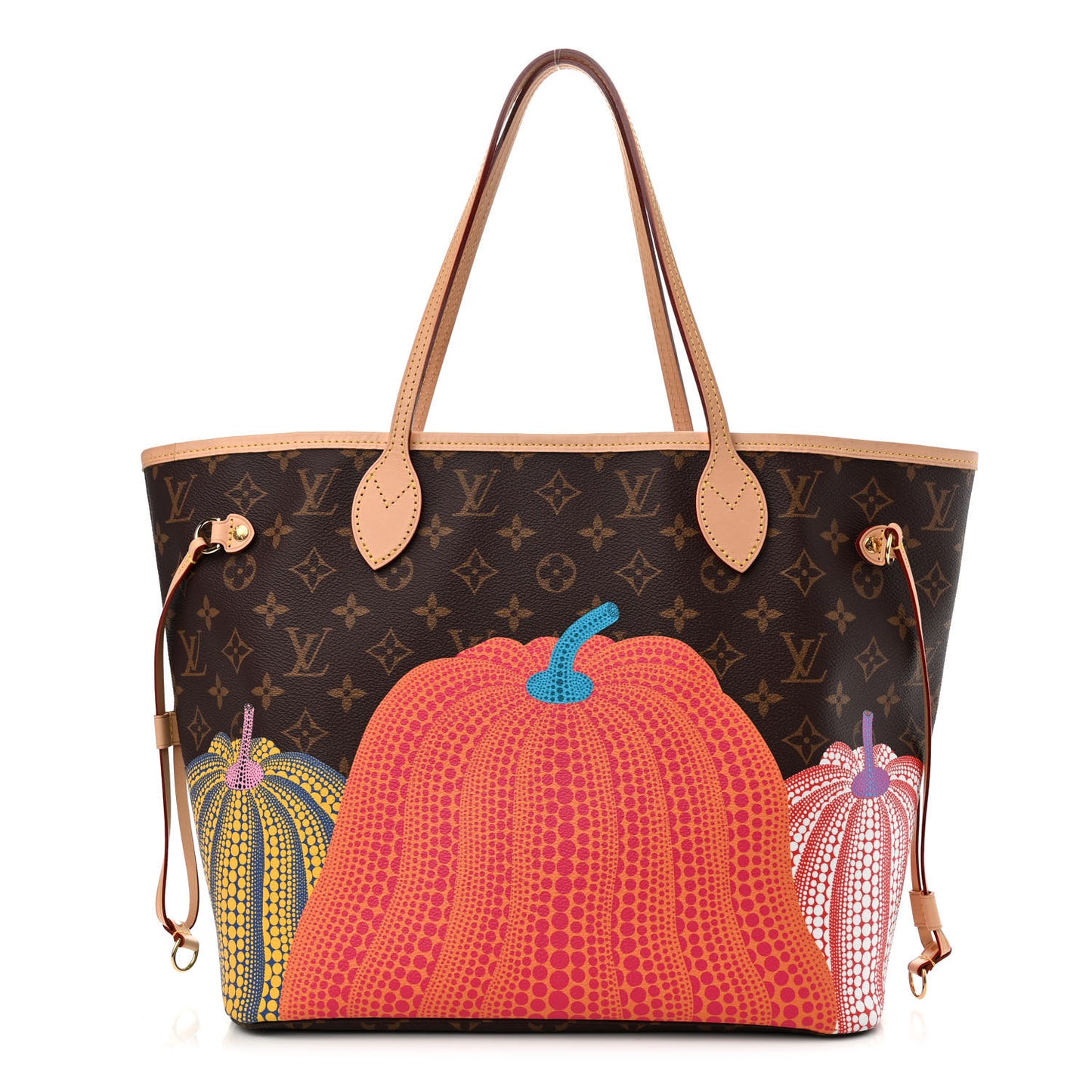 LV X YK Monogram Kusama Pumpkin Neverfull MM